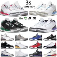 Jumpman 3 Mens Basketball Shoes 3S Sneakers Cardinal Red Pine Racer Racer Blue Cool Gray Court Purple Laser Orange Outdoor Men Trainers 40-47