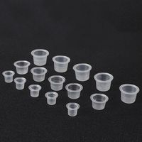 New 1000pcs S M L Plastic Disposable Microblading Tattoo Ink Cups Permanent Makeup Pigment Clear Holder Container Cap Tattoo Acces240i