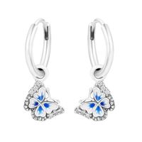 Hoop Huggie 2022 Ankunft Blauer Schmetterling Ohrring 925 Sterling Silber Ohrringe für Frauen Schmuck Hochzeit Ohr Brincos Pendientes