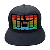 Ball Caps Unisex Light Up dźwięk Aktywowany baseballowa czapka DJ Flashing Hap z odłączonym ekranem do imprezy Cosplay Masquerade 19B214O
