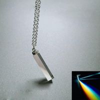 Anhänger Halsketten Magie Triangular Prism Crystal Suncatcher klarer optischer Glas Regenbogenhersteller Halskette Schmuck X4Yapendant