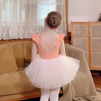 Abiti per ragazze abiti da ballo per bambini a manica corta primavera e estate ragazze esercitano abbigliamento da balletto volante