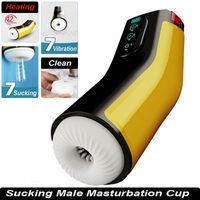 Real Automatique Sucing Chauffage Mâle Masturbateur Oral Vagina Clip Vibrateur Vibrateur Fellation Masturbation Coupe Sexy Jouets pour Hommes 18+