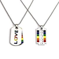2020 Fashion S acero inoxidable Orgullo gay Love Collares Rainbow Pendantes Lesbianas Collares de gargantilla para mujeres Joyería278J