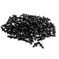 Watering Equipments 100PCs Barbed Connector Double Way 1 4" Fr 4 7mm Hose Garden Drip Irrigation