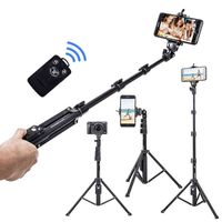 Yunteng 1388 51in Selfie Stick with Wireless Charging Bluetooth Remote Portable Tripod Mount for Smartphone Live Stream Vlog W220413