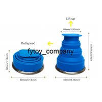 Outdoor Camping Hiking Portable Silicone Collapsible Folding Travel Cup Food-Grade Foldable Mug Water Bottle