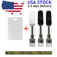 USA STOCK 1.0ML Vape Cartridges Clamshell Packaging 0.8ML Thick Oil 510 Cartridge with Blister Pack Cases Empty Ceramic Tips Vape Pen D8 Carts Atomizers 2-5 day delivery