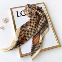 Lenços lenços de seda design impressão xale quadrado feminino fouard hairband wecherchief lady office bandana hijab 2022