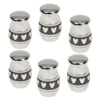Pendant Necklaces 6pcs Heart Pattern Stainless Steel Cremation Urn Ash Holder Memorial Container Mini Jar Pot JewelryPendant