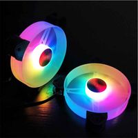 Fans & Coolings Computer Case Fan Non-Slip Durable LED RGB Cooler 120mm Accessories PC Cooling Adjustable Quiet Small Hydraulic Remote Contr