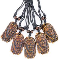 Jewelry whole Lot 12 pcs cool Tribal style Indian chiefs pendants necklaces for men women&#039;s gifts338A