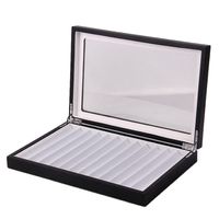 12 Wooden Pen Box Display Storage Case Pen Holder Collector Organizer Box with Transparent Window Black261j
