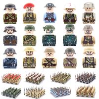 24pcs lot WW2 Military Soldiers Building Blocks Soviet US UK China France Army Figures Bricks Toys For Kids Christmas Gifts 220621