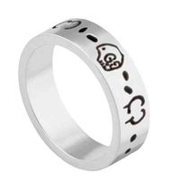 O8N0 Top Designer Bijoux Double 925 STERLING Silver Hollow Skull Elf Love Fearless Daisy Couple Ring2709