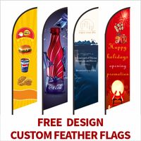 Beach Feather Flag Graphic Customized Printing Banner Free Design Promotion Opening Celebration Outdoor Advertising Decoration