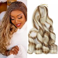 New Shanghair Pre Stretched Bouncy Braiding Hair 22 Inch Loose Wavy Strech 75 Pack French Curls Synthetic Hair Extensions BS04