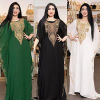 Этническая одежда Рамадан Муслим Кафтан Абайя платье Женщины Дубай Элегантные платья наряжают африканское шифоно