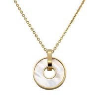 Whole New Fashion Jewelry Rose Gold Color Stainless Steel Link Chain White Shell Pendant Necklace Women Party Gifts2366
