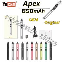 100% Original Yocan Apex Vape Kit 650mAh Pen do vaporizador de bateria com concentrado de aquecimento QDC