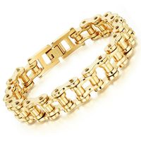 gold bracelet jewelry men titanium steel bangle bracelet rock personality locomotive chain bicycle bracelet for gift213l