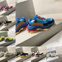 2021 модная платформа Triple S paris повседневная обувь мужская черный, белый, бежевый, зеленый, кремовый, желтый, красный, серый, розовый, женские кроссовки для увеличения роста