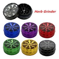Two-layer Tobacco Smoking Herb Grinders 50mm Aluminium Alloy With Clear Top Window Lighting Grinder 6 Colors