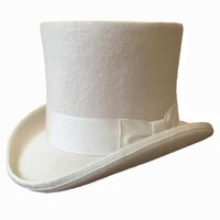 Berets White Wool Felt High Top Hat Wedding Topper Stovepipe Cylinder For Men WomenBerets
