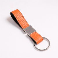 Fashion keychain designer unisex key chain real leather with stainless steel keychains keyring in white Silver black305t