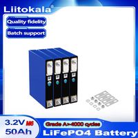 4pcs LiitoKala 3.2v 50Ah 52Ah lifepo4 battery 3C 150A for electric bike battery pack diy 12v 24v solar Inverter golf cart184A