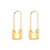Dames paperclip stud oorbellen trendy geometrische metalen pin oorbellen vrouwelijk goud witte k slot oor nagel ornamenten accessoires Europees Europees