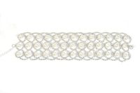 Super glittering hot luxury full rhinestone diamond crystal mesh pearl fashion designer statement choker necklace for woman girls