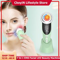 CKEYIN 7 dans 1 EMS LEDPHYPY Thérapie d'élimination des rides du visage de la peau de cutané Resserrage Traitement Skin Care Beauty Machine 220518
