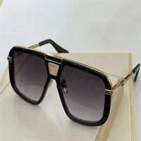 Schwarzes Gold Rahmen grau schattierte Schild Sonnenbrille 400 Sonnenbrille Gafas de Sol de Men Mode Sonnenbrille Top -Qualität mit Box226g