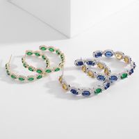 Dangle Chandelier Japón y Corea del Sur Gran Círculo Ring Gem Fashion French en forma de Cendería de aretes para mujeres