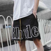 Улица Высокая Rhode Письмо Drawstring Светоотражающие хип-хоп Повседневные штаны Пляж Шорты Мужской тенденции