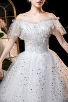 Eine Schulter Brautkleid 2022 Neue Braut Einfache Palaststil Luxus Senior Drag Cover Dicke Arm High-End