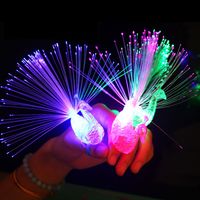 Вечеринка одолжение павлин пальцы флэш-кольцо с красочным светодиодным светодиодным кольцами гаджеты творческие детские игрушки Rra4550
