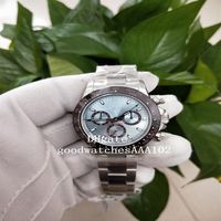H 4130 Top Quality Factory Men's Watch 40mm Stainless Green Dial Blue Luminescent Index Dial 116506 Chronograph Automatic Men2583