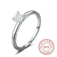 high quality pop s925 sterling silver Fashion Solitaire Opal Rings Unique Birthday Present Jewelry gift for sister
