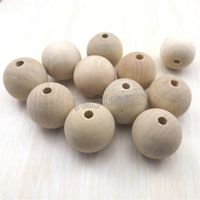 Perle in legno rotonde da 30 mm Colore originale per vernice Risultati in legno di moda fai -da -te 100 pezzi/lotto shippng259p