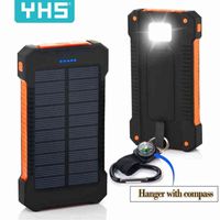XM mAh Solar Power Bank Waterproof USB Ports External Charger Powerbank For Smartphone with LED Light Solar J220531