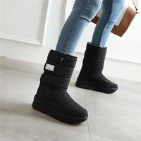 Boots YMECHIC Winter 2021 Black Red Hook Loop Snow Women Plush Warm Wedges Heel Thicker Ankle Goth Female Shoes Plus Size292q