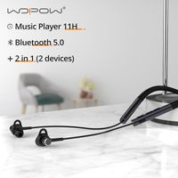 Écouteurs d'écouteurs Wopow Bluetooth sans fil de cou sans fil étanche sportive HD HD Casque de bruit de bruit avec micro