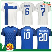2022 Jerseys de futebol da Finl￢ndia New Pukki Skrabb Raitala Jensen Lod Camisa de futebol branca de futebol curto de manga curta uniformes adultos