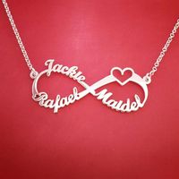 Silver Personalized Custom Name Infinity Necklace Men Women Kids Child Friendship Christmas Family Jewelry Friend Gift2552