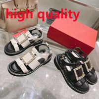 Sandalen Sommermarke Gladiator Frauen Caual Schuhe Strass -Quadratschnallen Mode weibliche Sandalenandals