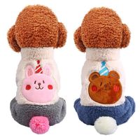 Appareils pour chiens hiver chauds Small Jumps combinaison Pyjama Animal imprimé vêtements pour animaux de compagnie costume pour chiens