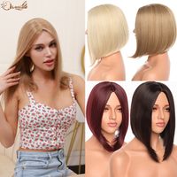Costume Accessories Synthetic 12inch Straight Bob Wig Middle Hairline Bob Hairstyle Short Wig Cosplay Wigs Hair For Women 9 color Afro Wig