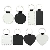 Llaves de cuero corazón en blanco redondo cuadrado mdf llaves sublimación de transferencia de calor de sublimación kit de llaves kit de joyas